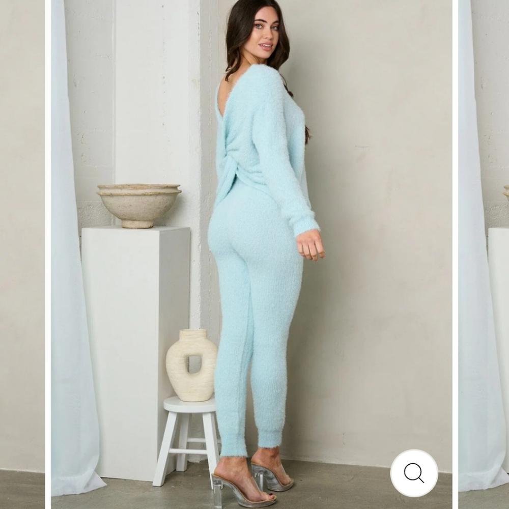 Women's Light Blue Sweater Set